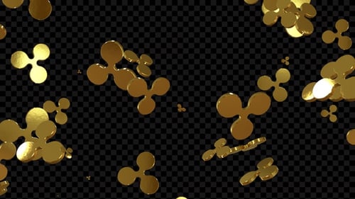 Cryptocurrency Ripple Falling Golden