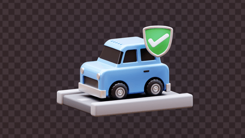 3D Car Safety Check Icon Animation