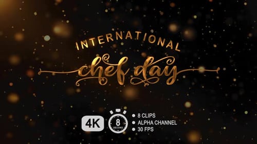 Golden Script and Text Reveal for International Chef Day