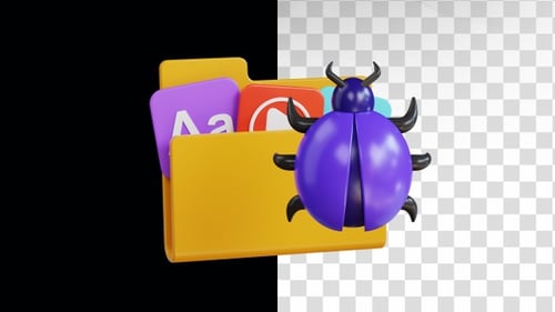 Animación 3D de Folder Virus