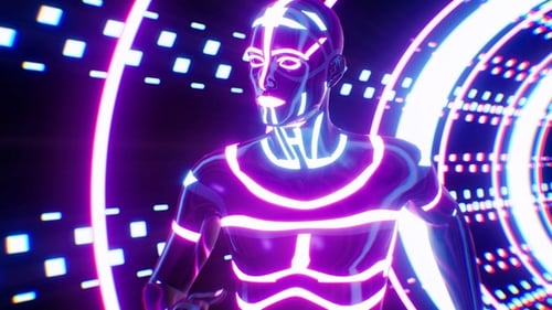 Running Neon Man VJ Loop