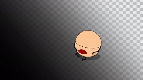 Animated Modern Eye Character with Human Features