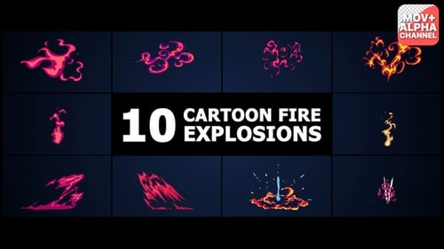 Cartoon Fire Explosions | Motion Graphics