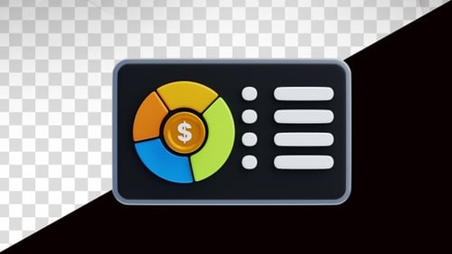 3D Animation of finance chart dashboard