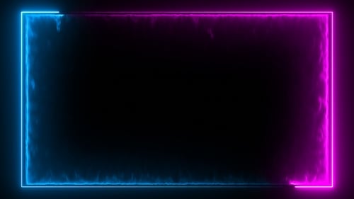 Blue & Pink Neon Rectangle Border Loop V13