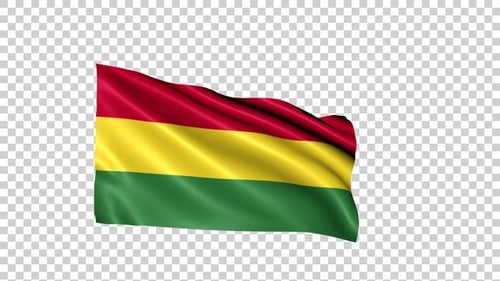 Animated Realistic Flag of Bolivia Waving Loop