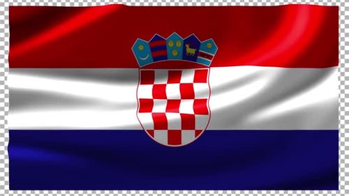 Realistic Waving Croatian Flag Loop