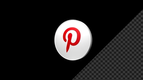 3D Rotating Pinterest Social Media Icon