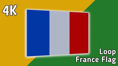 3D French Flag Rotating Animation for National Identity
