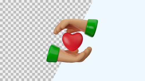 3D Animation Icon of Kindness | Alpha Channel
