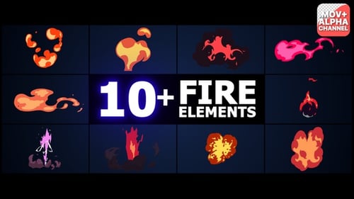 Dynamic Cartoon Fire and Energy FX Elements