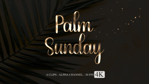 Palm Sunday Metallic Text Reveal Animation Pack
