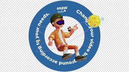 3D Animation Virtual Reality / Metaverse Space - Transparent Background Loop