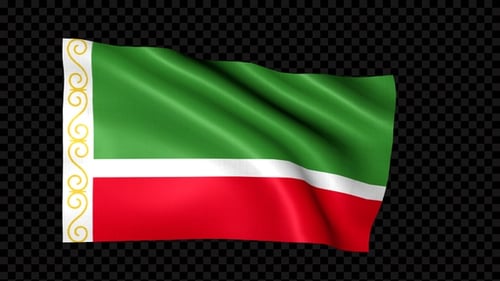 Realistic Chechen Republic Flag Waving Loop