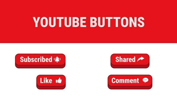 Dynamic YouTube Social Media Call-to-Action Buttons, Elements Motion ...