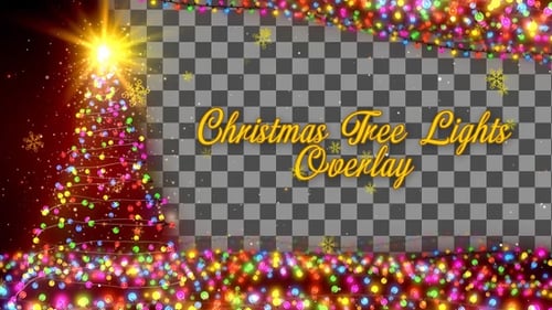 Animated Christmas Tree Lights and Festive Overlay