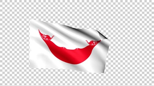 Waving Easter Island Flag with Alpha Channel