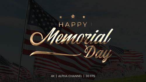 Happy Memorial Day Text Animation
