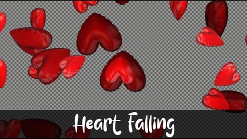 Floating Red Heart Balloons Alpha Channel Animation