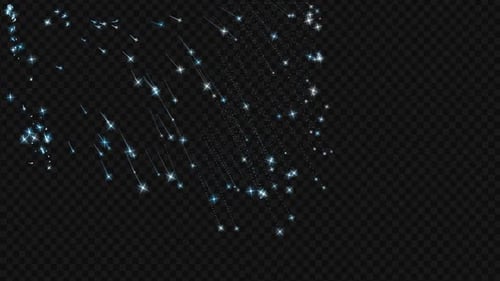 Magical Blue Star Trail Animation with Transparent Background v5