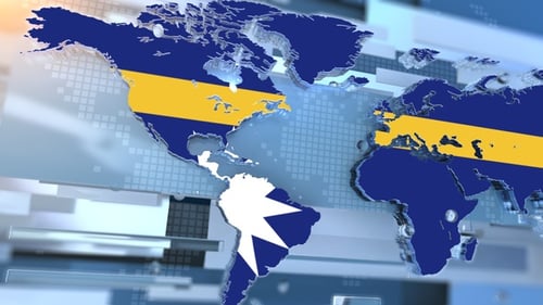 Futuristic World Map Reveal Broadcast Opener