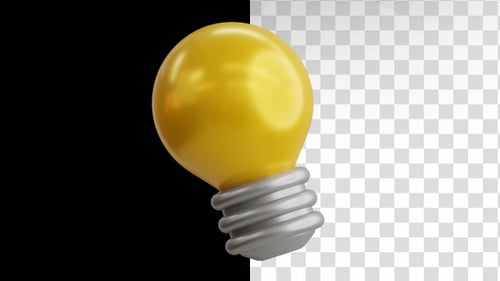 3D-Animation einer Glühbirne