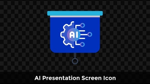 AI Presentation Screen Icon