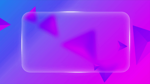 Animated Glass Panel for Content Display with Geometric Background