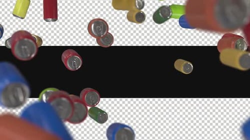Falling Colorful Beverage Cans Transition
