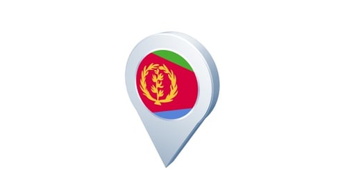3D Eritrea Flag Location Pin Rotating Animation