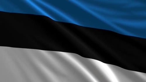 Estonian Flag Waving with Green Screen and Matte