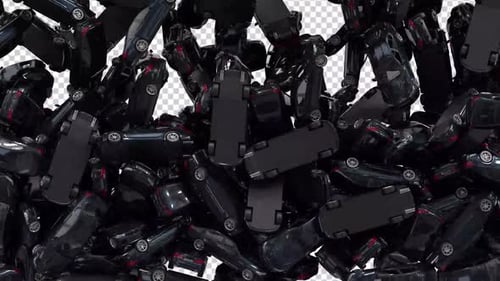 Surreal Black Cars Pile Up Transition