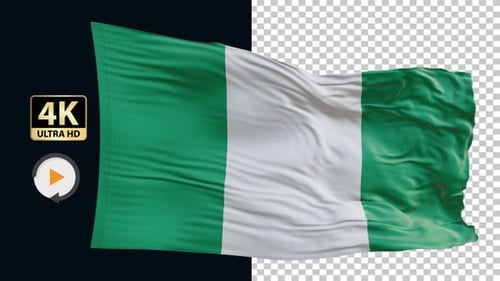 Realistic Waving Nigerian Flag Animation