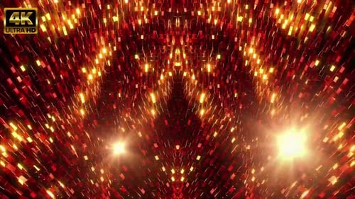 Golden Shimmering Abstract Tunnel Light Particles Loop Background