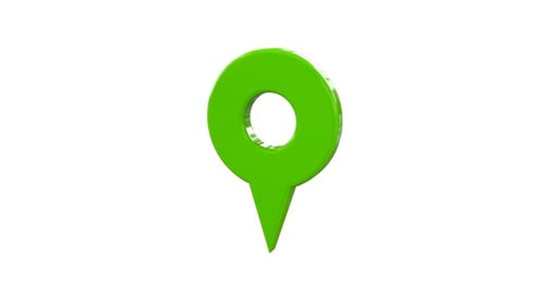 Animated 3D Green Location Pin Drop Icon