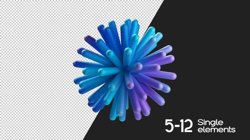 Abstract 3D Spiky Sphere Seamless Loop Animation