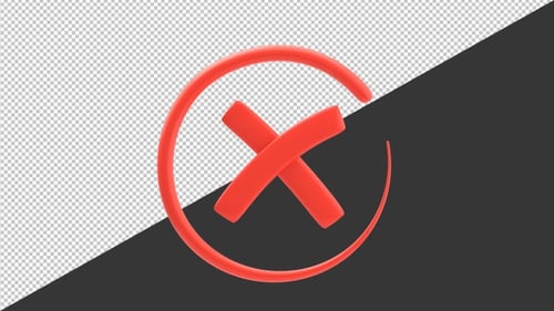 3D Cross Mark | Alpha Channel