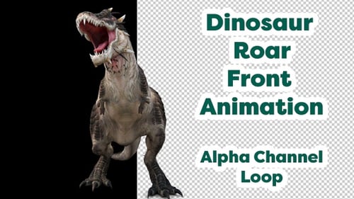 Realistic 3D Dinosaur Roaring with Alpha Channel