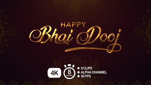 Animación de texto Happy Bhai Dooj