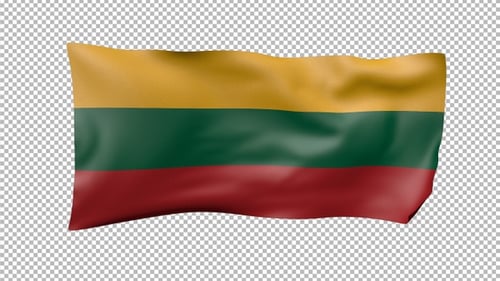 Waving 3D Flag of Lithuania Animation Loop