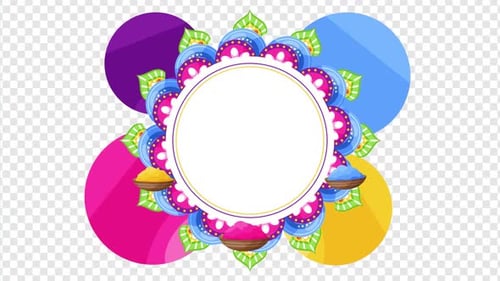 Vibrant Holi Mandala Frame for Celebrations