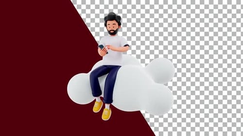 Ein beobachtender Uhrmann auf einer Wolke