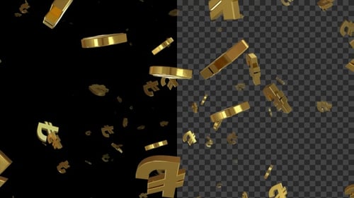 Golden Turkish Lira Currency Flying Loop