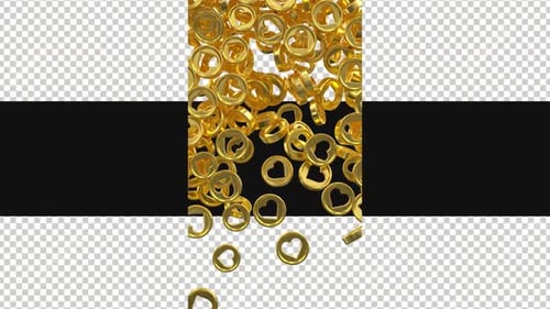 3D Hearts Transitions on Alpha Channel