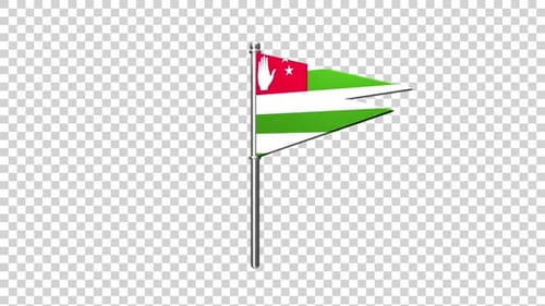 Flat Design Waving Pennant Flag Animation