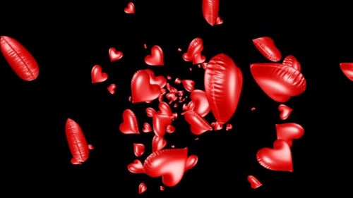 Animated Red Heart Balloons for Romantic Celebrations