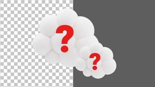3D Speech bubble with question marks | Alpha Channel