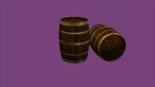 Seamlessly Looping 3D Wooden Barrels with Alpha