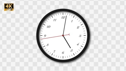 Minimalist Animated Clock Face Time Lapse