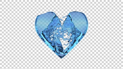 Fluid Blue Heart Reveal with Liquid Effect